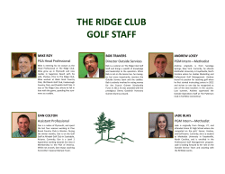 2017 Golf Staff - The Ridge Club