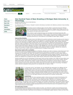 One Hundred Years of Bean Breeding at Michigan