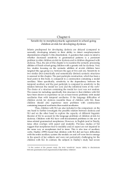 Chapter 6: Sensitivity to morphosyntatic agreement in school