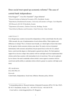 Does social trust speed up economic reforms? The case of central