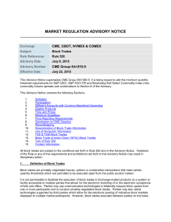 Market Regulation Advisory Notice RA1510-5: Block