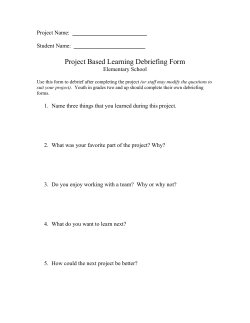 Project Based Learning Debriefing Form