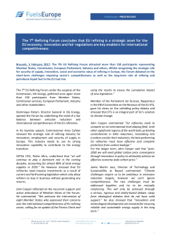 The 7th Refining Forum concludes that EU refining is a strategic