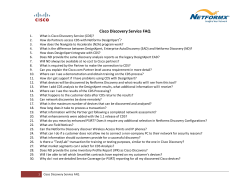 Cisco Discovery Service FAQ