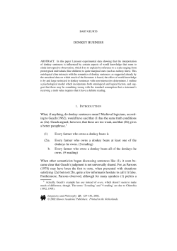 DONKEY BUSINESS What, if anything, do donkey sentences mean