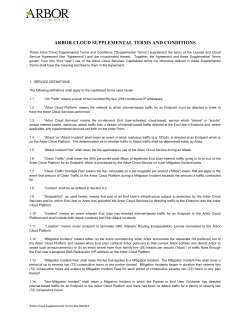 arbor cloud supplemental terms and conditions