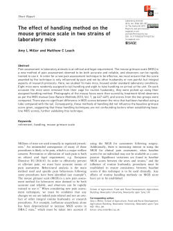 The effect of handling method on the mouse grimace scale in two