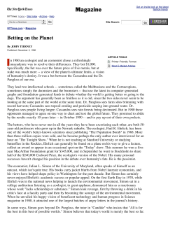 Betting on the Planet