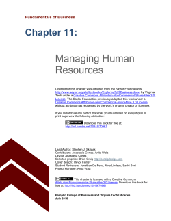 Chapter 11 Managing Human Resources
