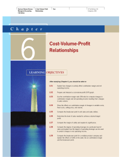 6 Cost-Volume-Profit Relationships