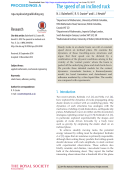 The speed of an inclined ruck - Proceedings of the Royal Society A