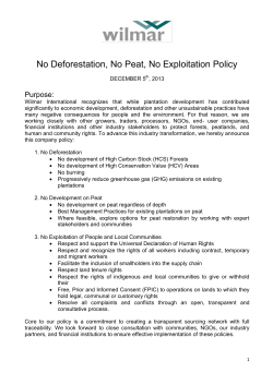 No Deforestation, No Peat, No Exploitation Policy