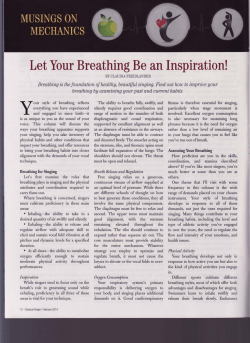 Let Your Breathing Be an Inspiration!