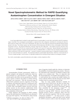 Novel Spectrophotometric Method for RAPID Quantifying