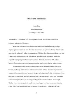 Behavioral Economics