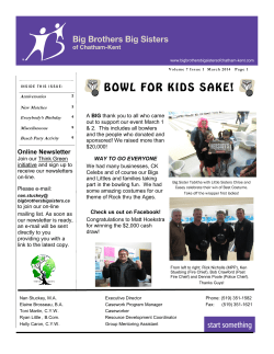 Online Newsletter - Big Brothers Big Sisters of Chatham-Kent
