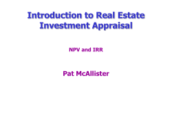 INVESTMENT APPRAISAL