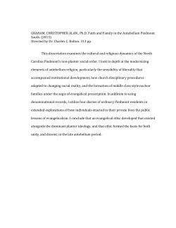 Faith and family in the Antebellum Piedmont South