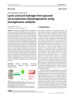 Lactic acid and hydrogen from glycerol via acceptorless