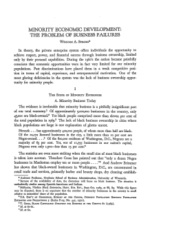 Minority Economic Development: The Problem of Business Failures