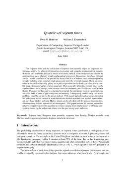 Quantiles of sojourn times