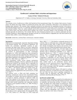 1 Earthworm`s coelomic fluid: extraction and importance