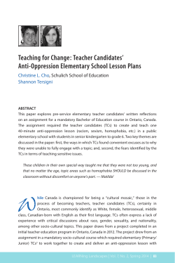 Teaching for Change: Teacher Candidates` Anti