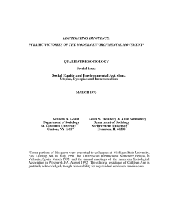 Social Equity and Environmental Activism: