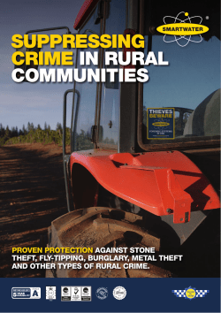 SUPPRESSING CRIME IN RURAL COMMUNITIES