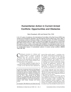 Humanitarian Action in Current Armed Conflicts