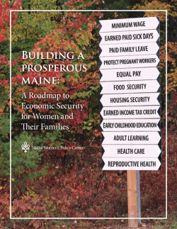 BUildiNG A PROSPEROUS MAiNE - Maine Women`s Policy Center