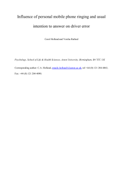 Influence of personal mobile phone ringing and usual intention to