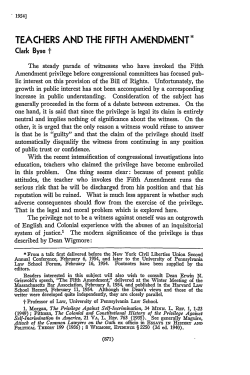 Teachers and the Fifth Amendment - Penn Law: Legal Scholarship
