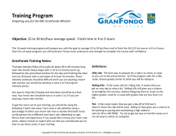 Training Program - RBC GranFondo Whistler