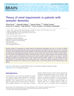 Theory of mind impairments in patients with semantic dementia