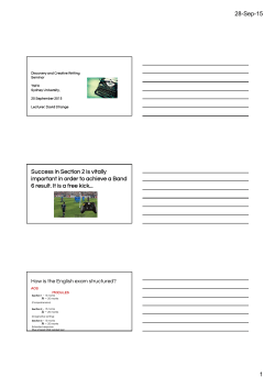 28-Sep-15 1 Success in Section 2 is vitally important in order