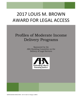 2017 Profiles of Moderate Income Delivery Programs