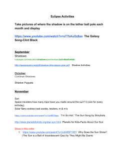 Eclipse Activities Take pictures of where the shadow is on the tether