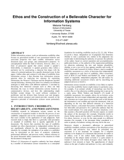 Ethos and the construction of a believable