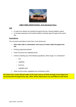 At Limes Farm Junior School water is the main source of drink