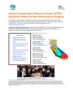 Active Transportation Resource Center (ATRC) Quarterly e
