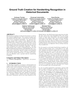 Ground Truth Creation for Handwriting Recognition in Historical
