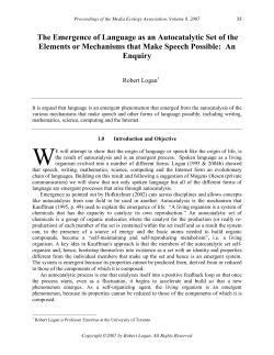 The Emergence of Language as an Autocatalytic Set of the