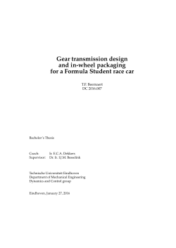 In-wheel packaging and gear transmission design for a Formula