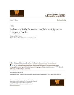 Preliteracy Skills Promoted in Children`s Spanish
