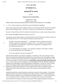 APTHEKER ET AL. v. SECRETARY OF STATE.