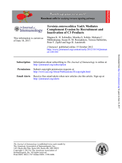 Inactivation of C3 Products Complement Evasion by Recruitment