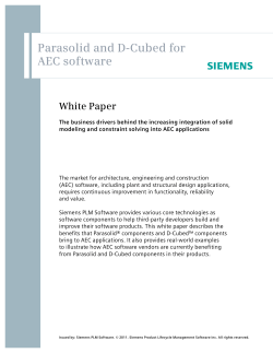 Parasolid and D-Cubed for AEC software