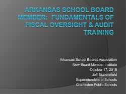 Arkansas School Board Member: Fundmentals of Fiscal Oversight