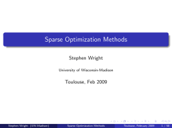 Sparse Optimization Methods - Pages